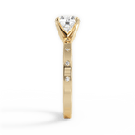 Carla Round Cut Lab Grown Diamond 18Kt Yellow Gold Engagement Ring - View 3