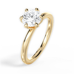 Ella Round Cut Lab Grown Diamond 18Kt Yellow Gold Engagement Ring - View 4