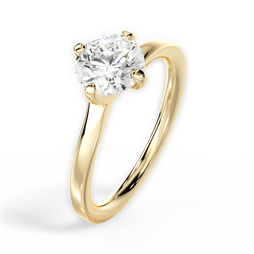 Ashley Round Cut Lab Grown Diamond 18Kt Yellow Gold Engagement Ring - View 4