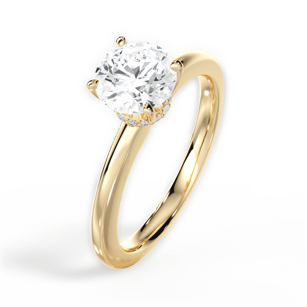 Cara Round Cut Lab Grown Diamond 18Kt Yellow Gold Engagement Ring - View 2