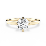 Ashley Round Cut Lab Grown Diamond 18Kt Yellow Gold Engagement Ring