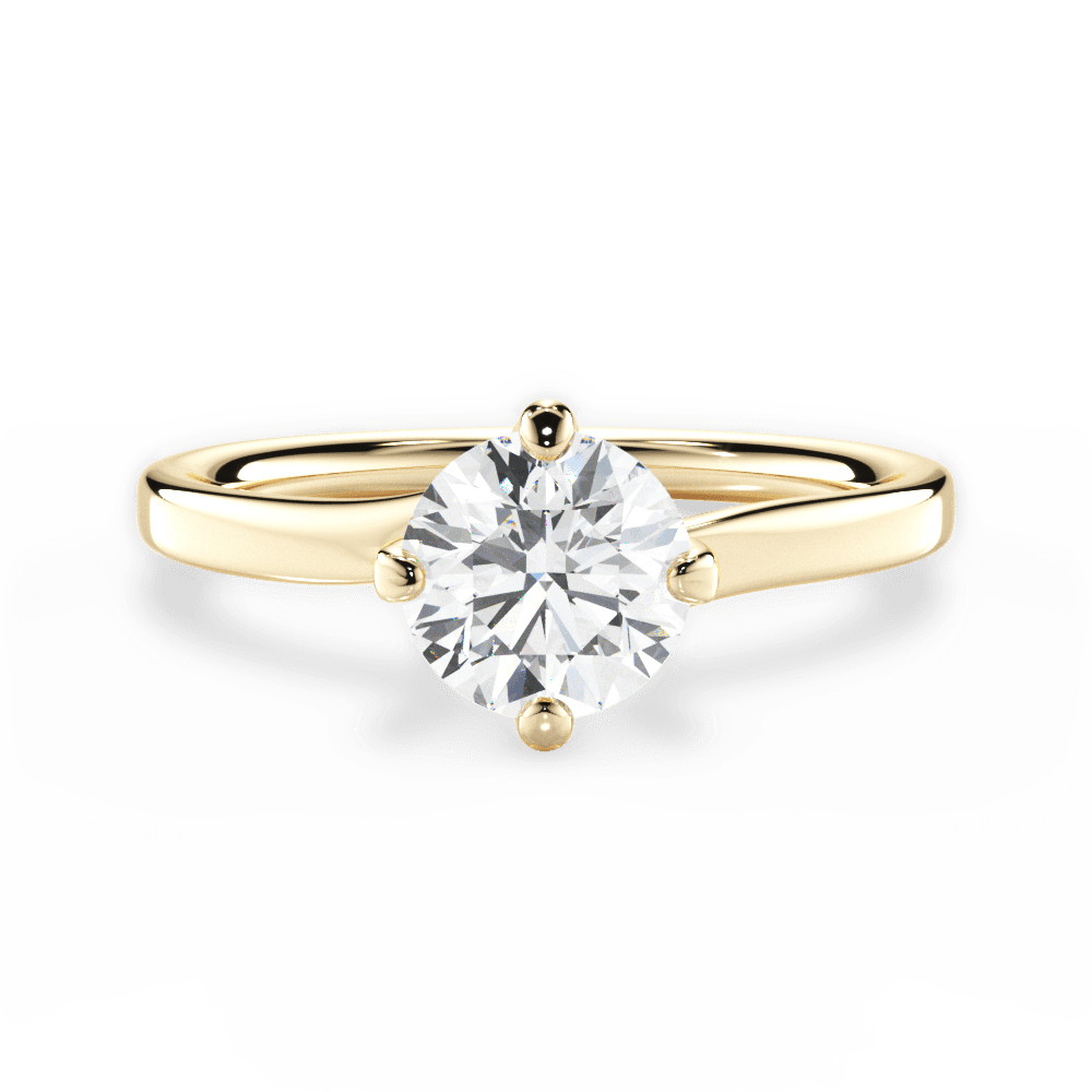 Ashley Round Cut Lab Grown Diamond 18Kt Yellow Gold Engagement Ring