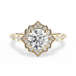 Julie Round Cut Lab Grown Diamond 18Kt Yellow Gold Engagement Ring