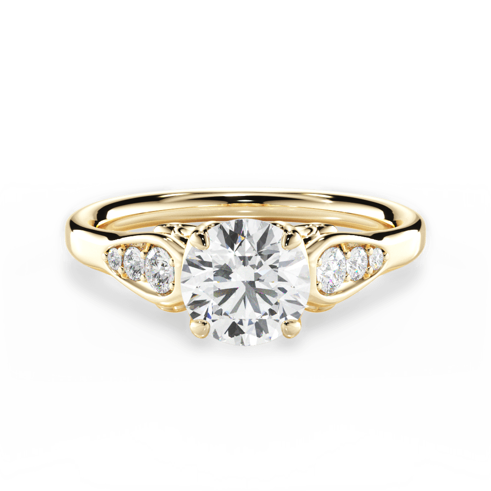 Cecilia Round Cut Lab Grown Diamond 18Kt Yellow Gold Engagement Ring