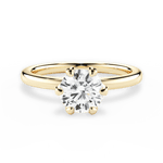 Ella Round Cut Lab Grown Diamond 18Kt Yellow Gold Engagement Ring