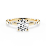 Bonnie Round Cut Lab Grown Diamond 18Kt Yellow Gold Engagement Ring