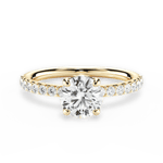Elsie Round Cut Lab Grown Diamond 18Kt Yellow Gold Engagement Ring