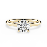Angela Round Cut Lab Grown Diamond 18Kt Yellow Gold Engagement Ring