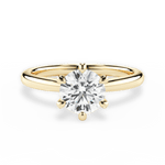 Bella Round Cut Lab Grown Diamond 18Kt Yellow Gold Engagement Ring