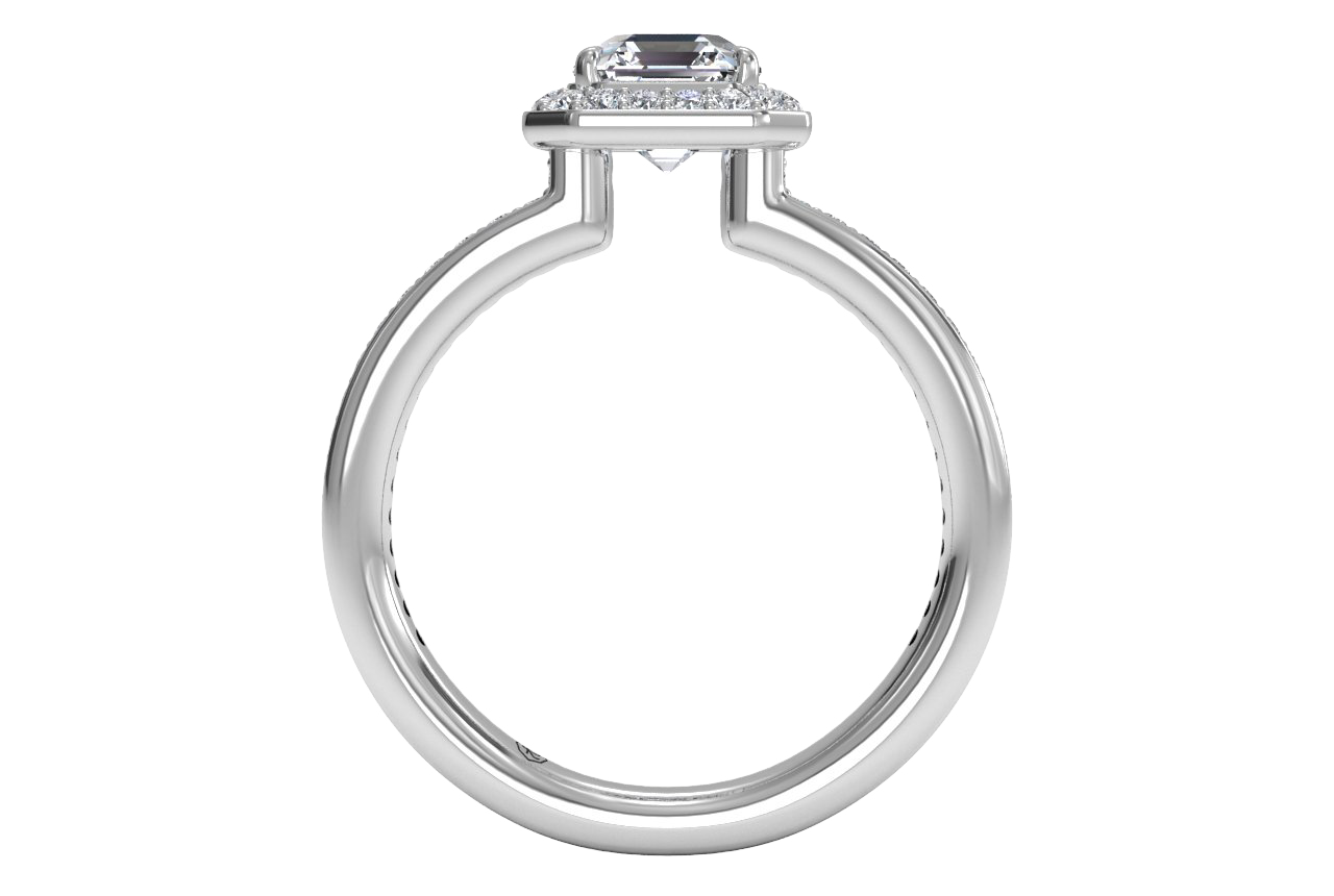 Karen Asscher Cut Lab Grown Diamond Platinum Engagement Ring - View 2