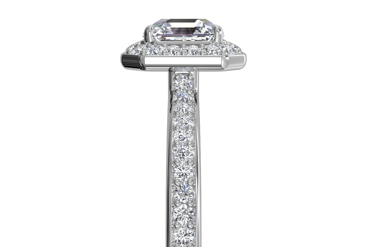 Karen Asscher Cut Lab Grown Diamond 14Kt White Gold Engagement Ring - View 3