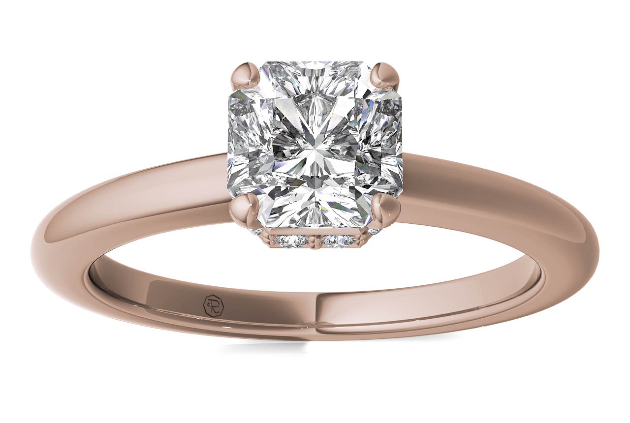 Brianna Asscher Cut Lab Grown Diamond 18Kt Rose Gold Engagement Ring - View 2