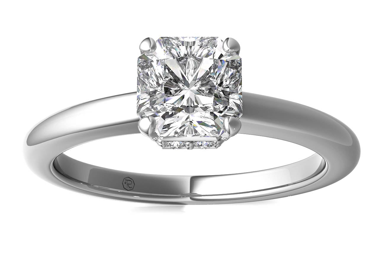 Brianna Asscher Cut Lab Grown Diamond 14Kt White Gold Engagement Ring - View 2