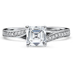 Elise Asscher Cut Lab Grown Diamond Platinum Engagement Ring - View 4