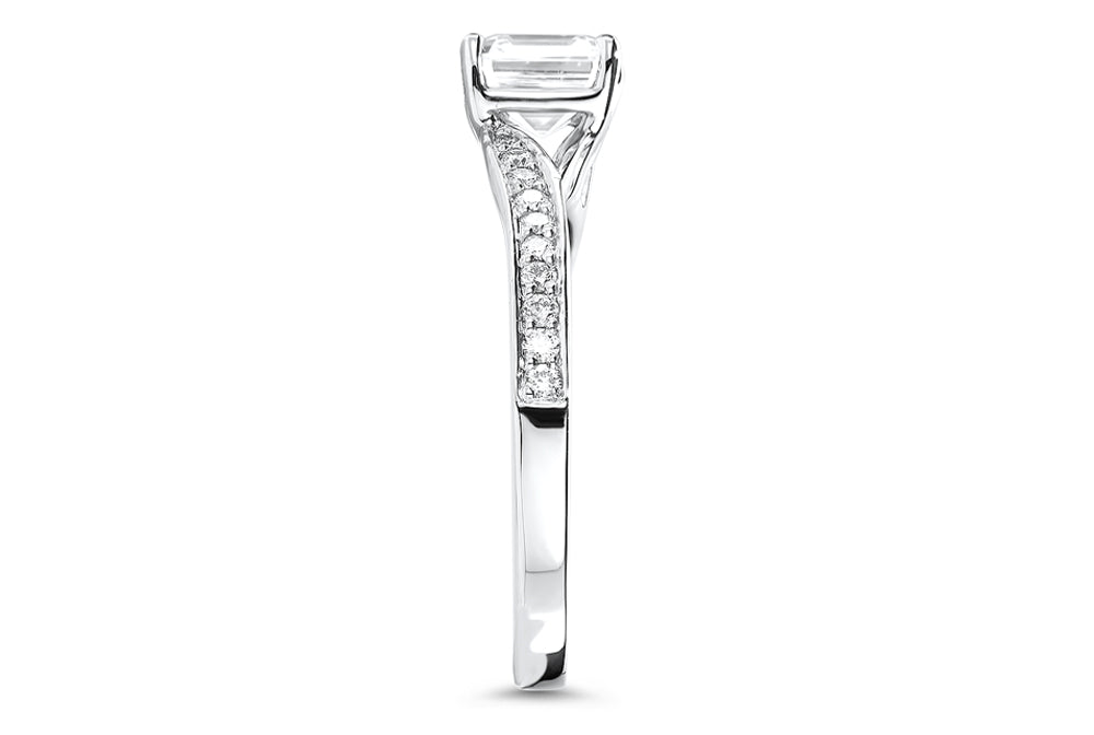 Elise Asscher Cut Lab Grown Diamond 14Kt White Gold Engagement Ring - View 4