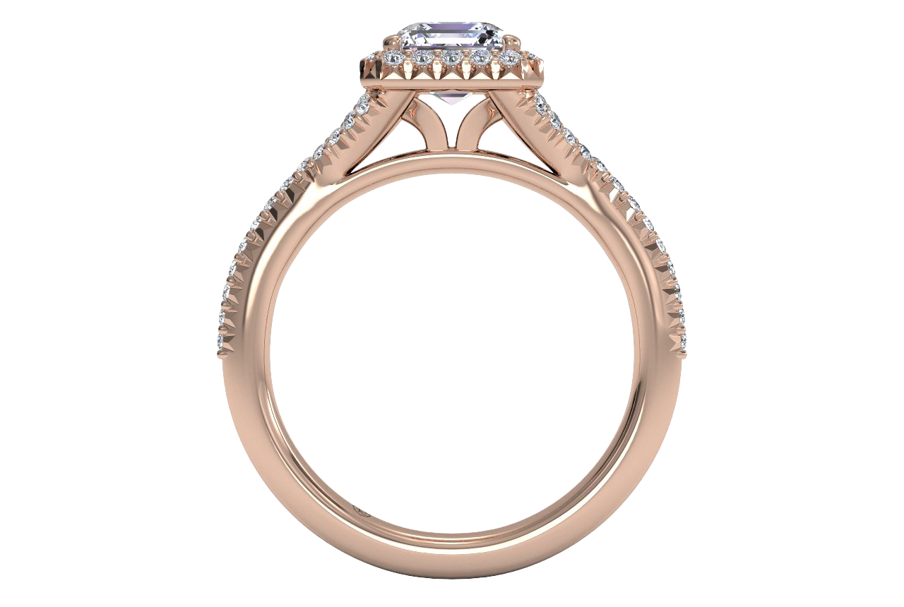 Judy Asscher Cut Lab Grown Diamond 18Kt Rose Gold Engagement Ring - View 3