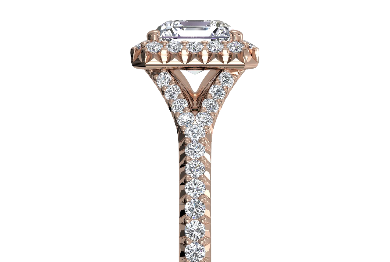 Judy Asscher Cut Lab Grown Diamond 18Kt Rose Gold Engagement Ring - View 2