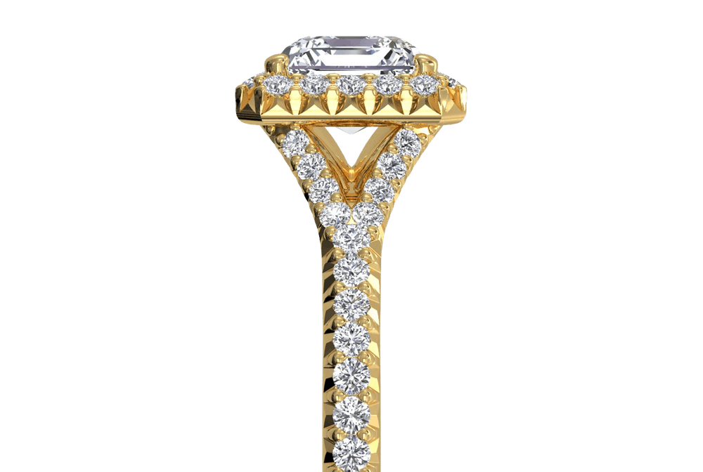 Judy Asscher Cut Lab Grown Diamond 18Kt Yellow Gold Engagement Ring - View 2