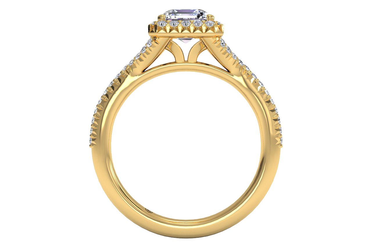 Judy Asscher Cut Lab Grown Diamond 18Kt Yellow Gold Engagement Ring - View 3