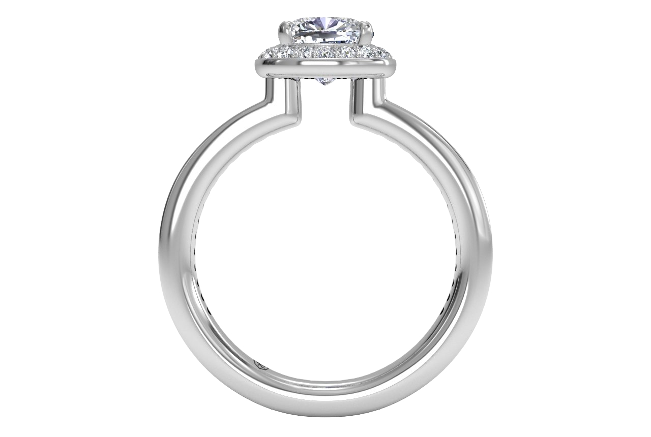 Karen Cushion Cut Lab Grown Diamond Platinum Engagement Ring - View 2