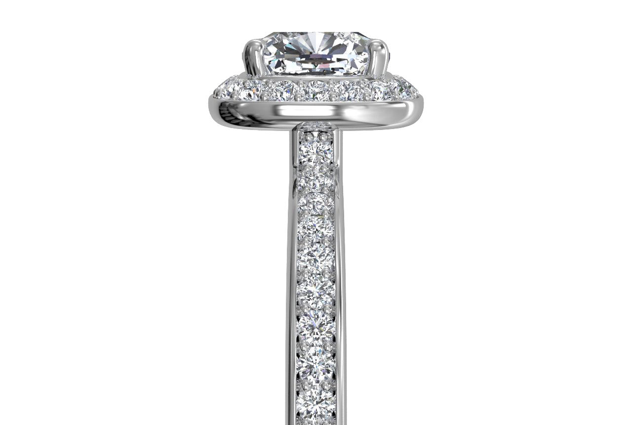 Karen Cushion Cut Lab Grown Diamond 14Kt White Gold Engagement Ring - View 3