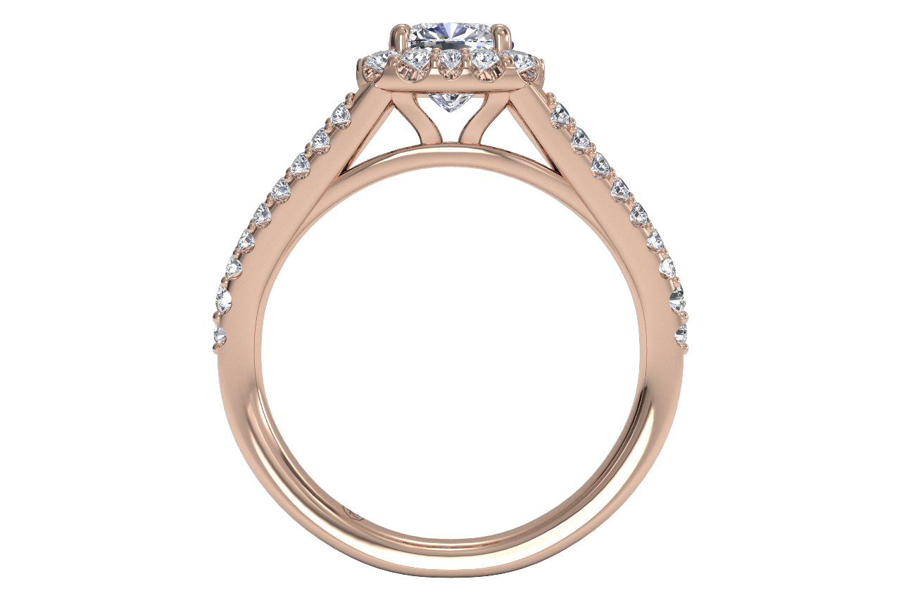 Kelly Cushion Cut Lab Grown Diamond 18Kt Rose Gold Engagement Ring - View 3