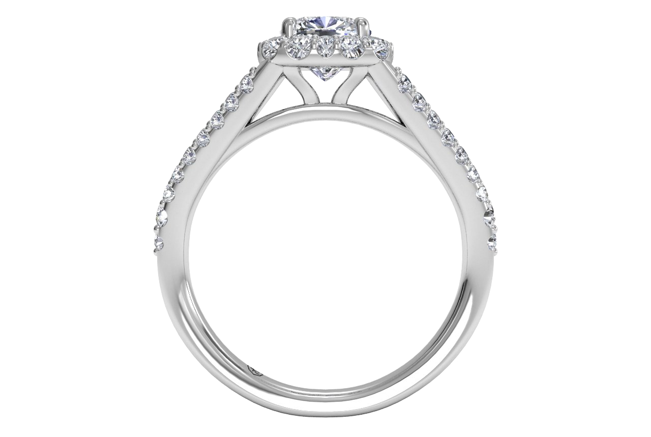 Kelly Cushion Cut Lab Grown Diamond 18Kt White Gold Engagement Ring - View 3