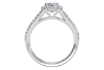 Kelly Cushion Cut Lab Grown Diamond Platinum Engagement Ring - View 3