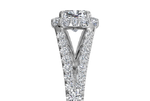 Kelly Cushion Cut Lab Grown Diamond Platinum Engagement Ring - View 2