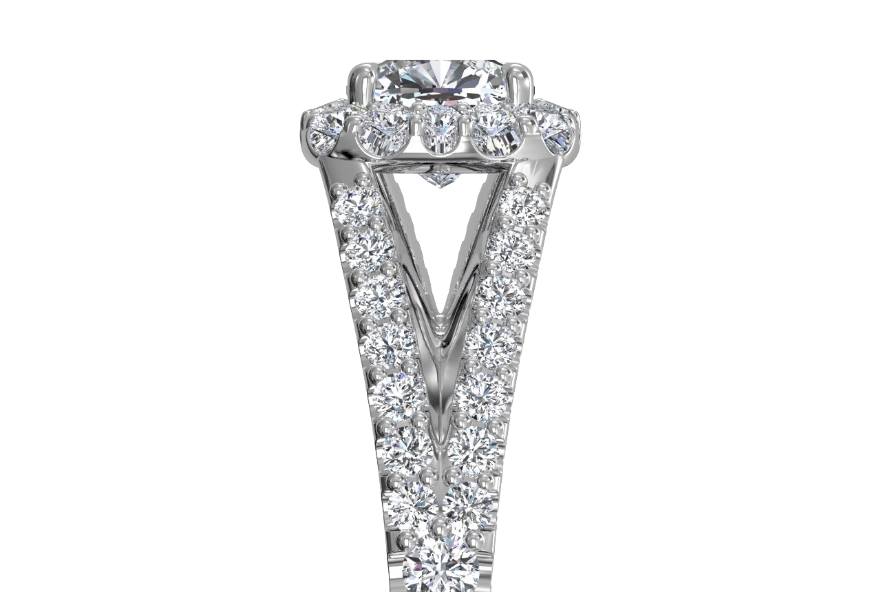 Kelly Cushion Cut Lab Grown Diamond 18Kt White Gold Engagement Ring - View 2