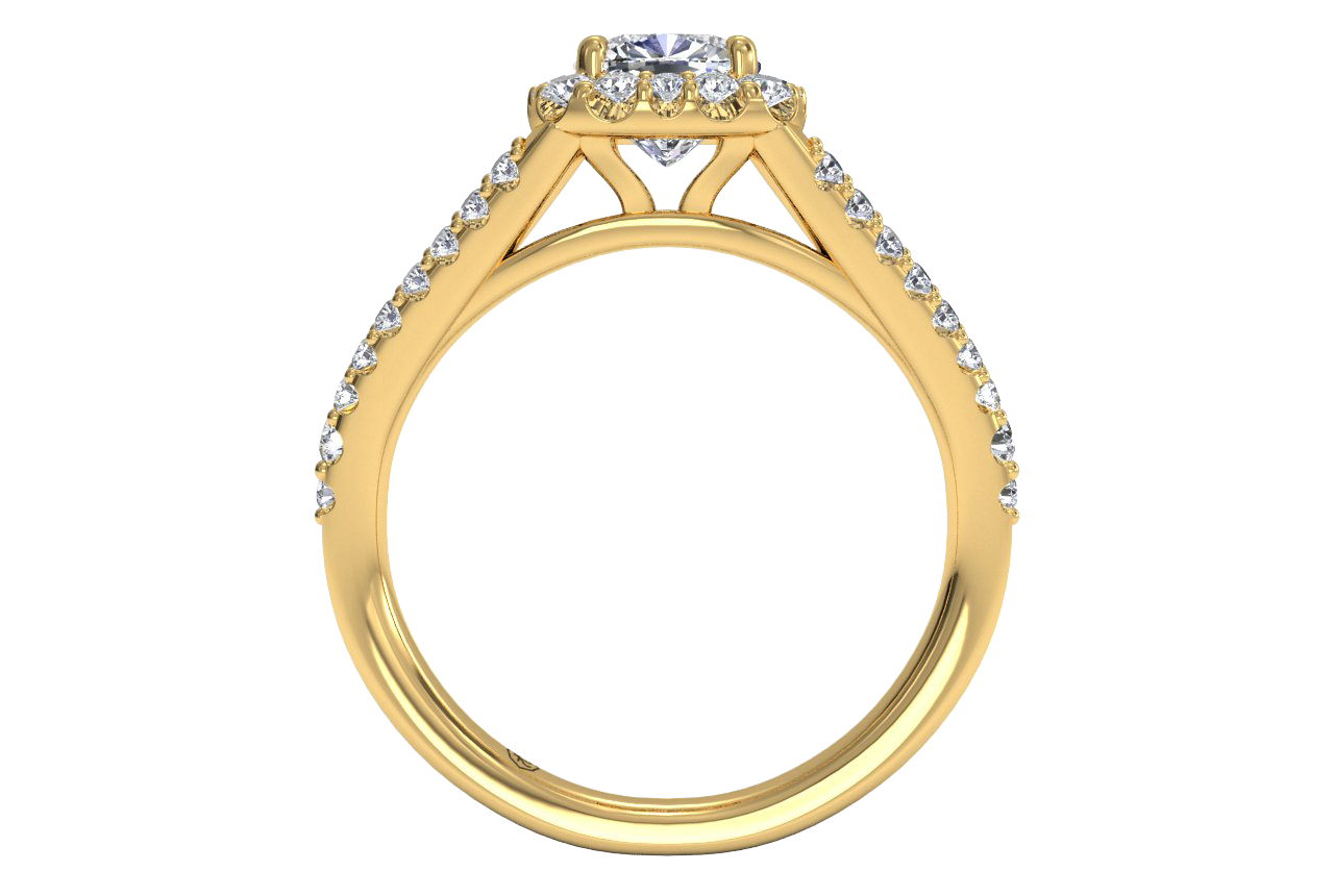 Kelly Cushion Cut Lab Grown Diamond 18Kt Yellow Gold Engagement Ring - View 3