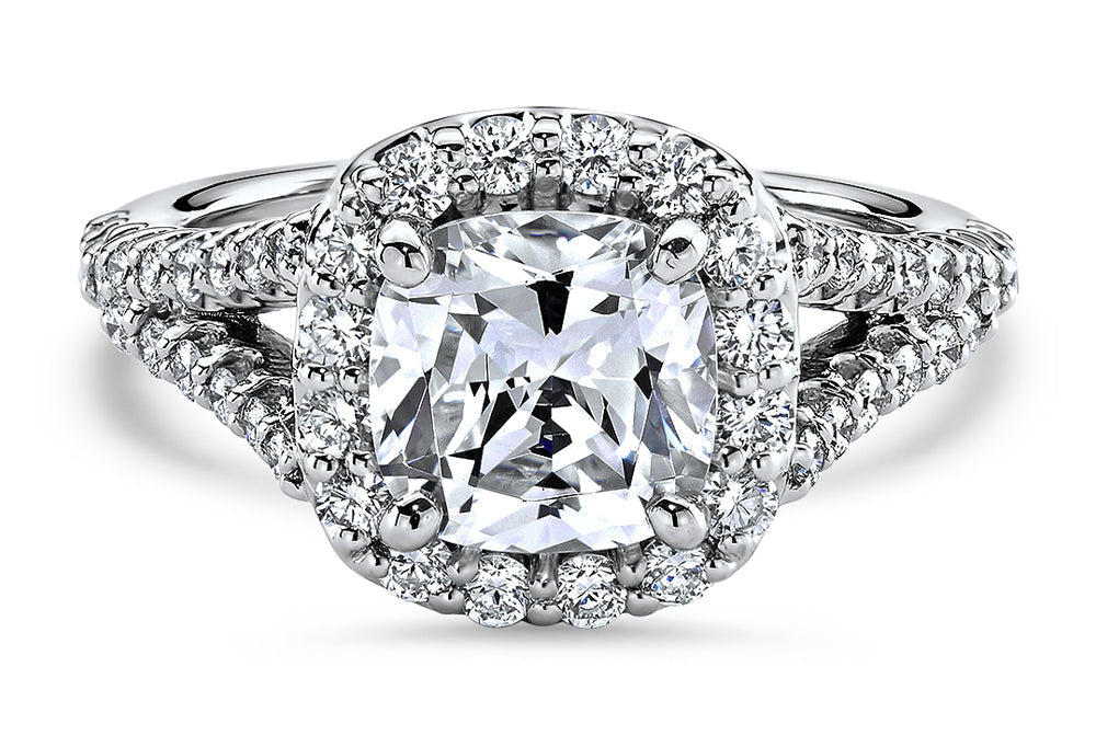 Kelly Cushion Cut Lab Grown Diamond 18Kt White Gold Engagement Ring - View 4