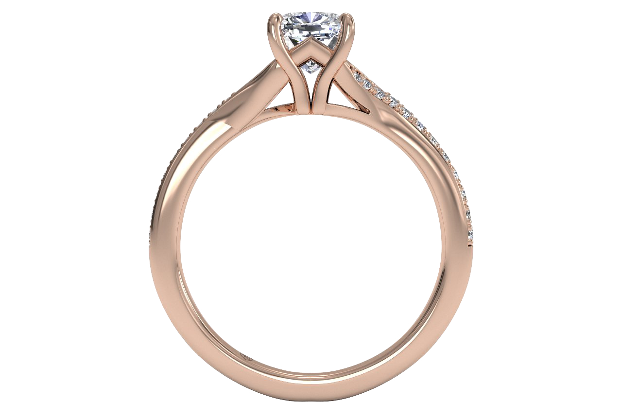 Elise Cushion Cut Lab Grown Diamond 18Kt Rose Gold Engagement Ring - View 2