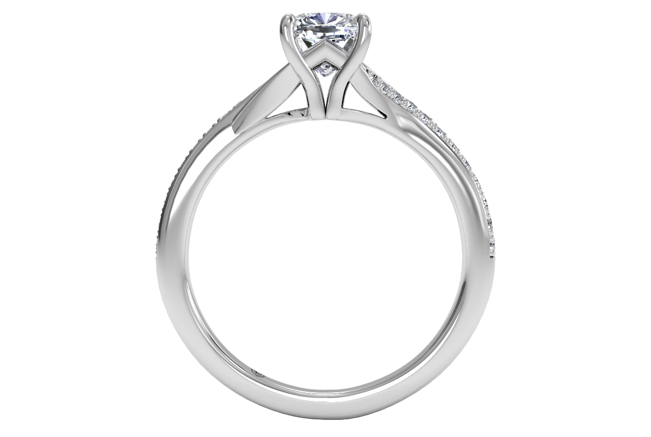 Elise Cushion Cut Lab Grown Diamond Platinum Engagement Ring - View 2