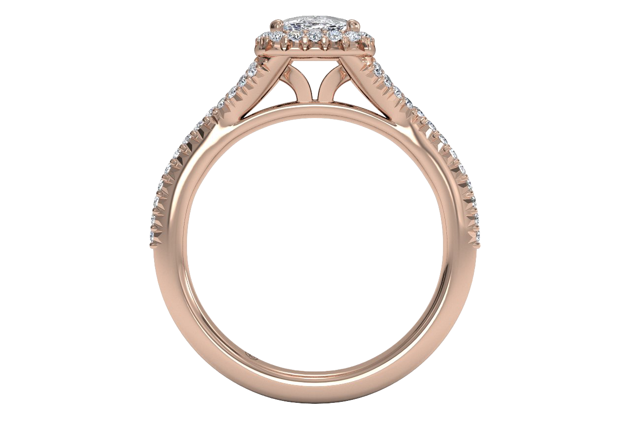 Judy Cushion Cut Lab Grown Diamond 18Kt Rose Gold Engagement Ring - View 3
