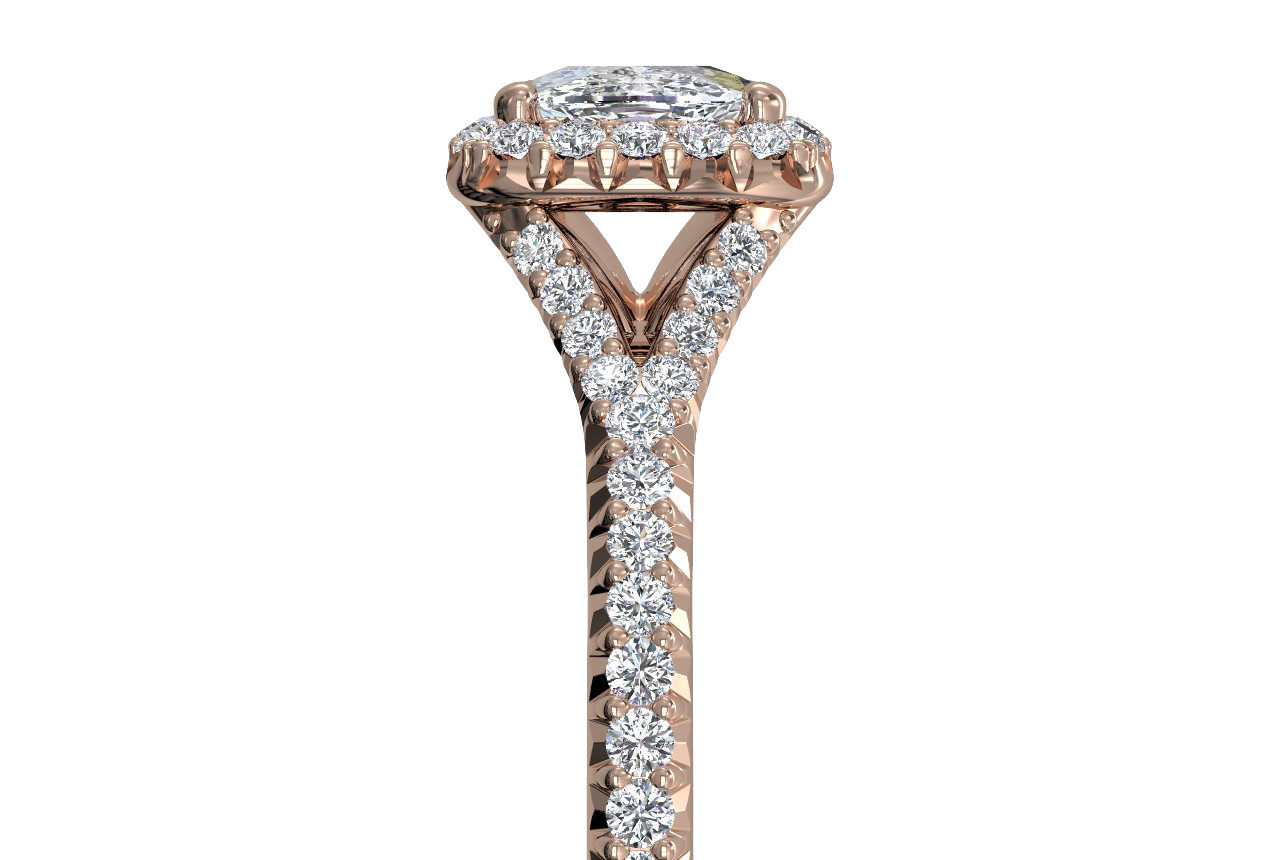 Judy Cushion Cut Lab Grown Diamond 18Kt Rose Gold Engagement Ring - View 2