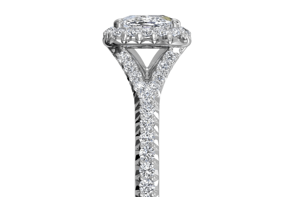 Judy Cushion Cut Lab Grown Diamond Platinum Engagement Ring - View 2