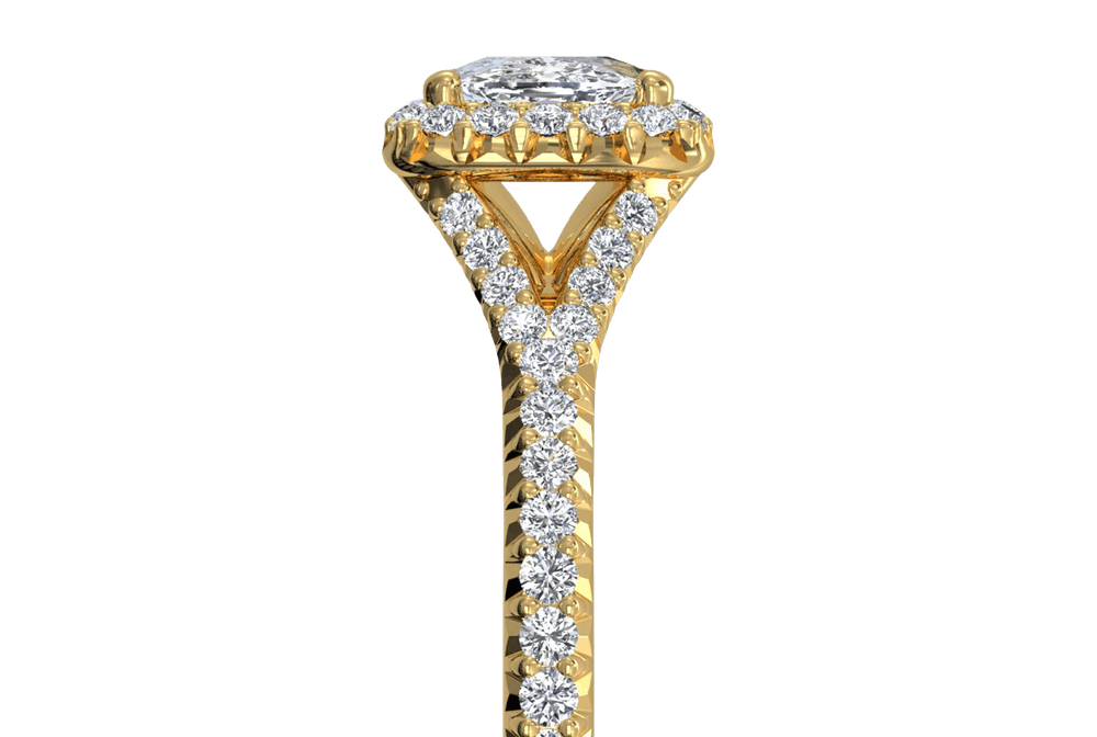 Judy Cushion Cut Lab Grown Diamond 18Kt Yellow Gold Engagement Ring - View 2