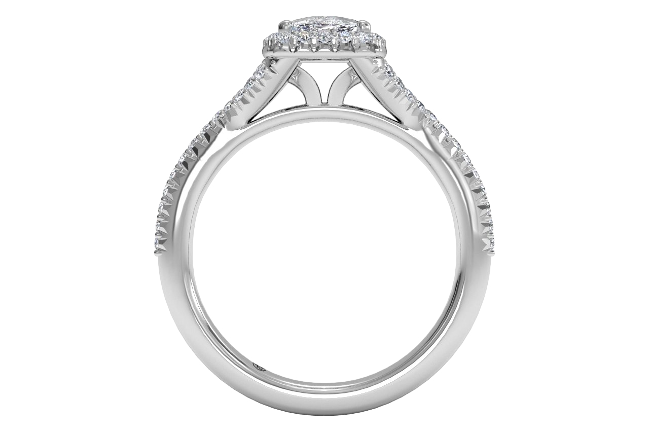 Judy Cushion Cut Lab Grown Diamond 14Kt White Gold Engagement Ring - View 3