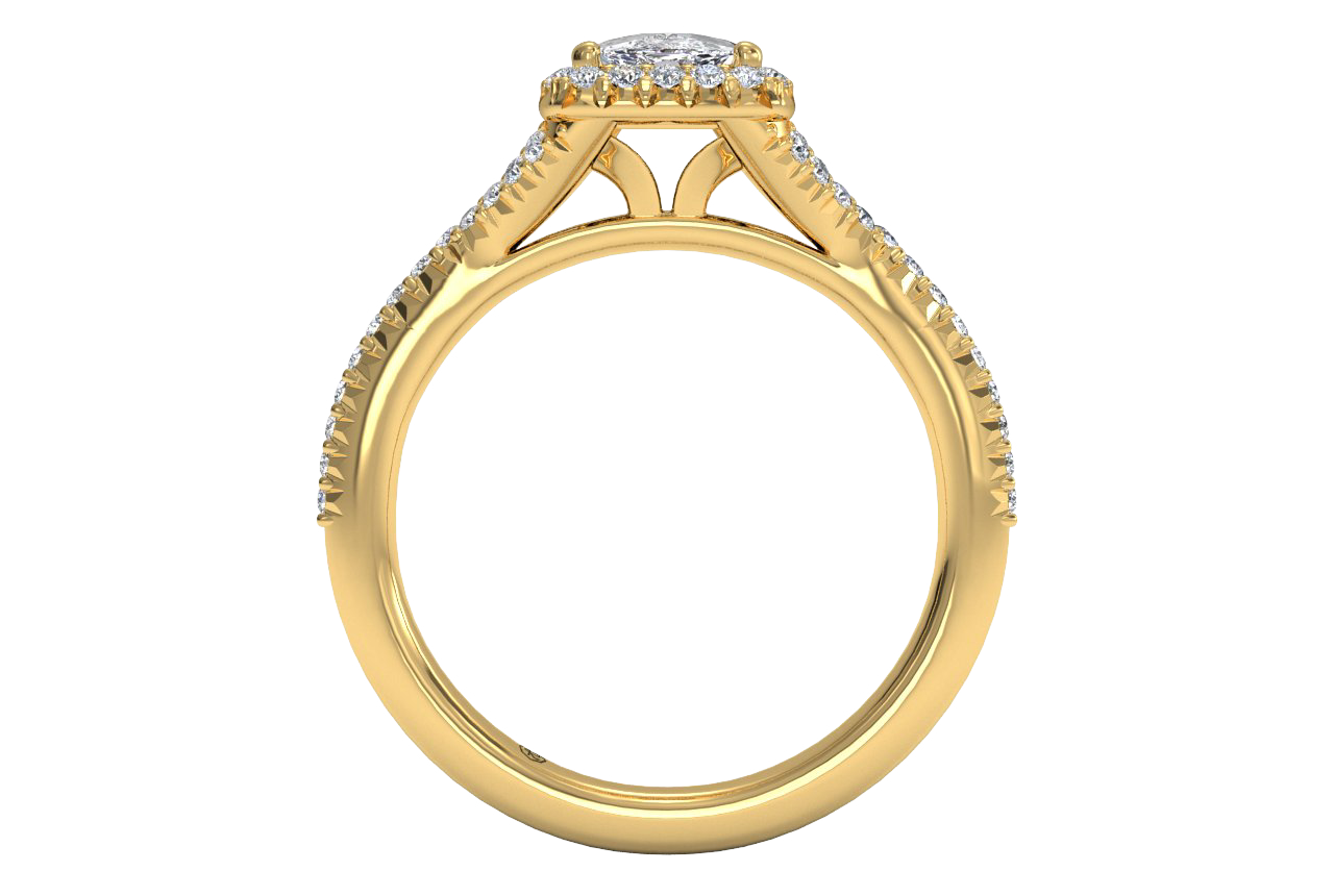 Judy Cushion Cut Lab Grown Diamond 18Kt Yellow Gold Engagement Ring - View 3