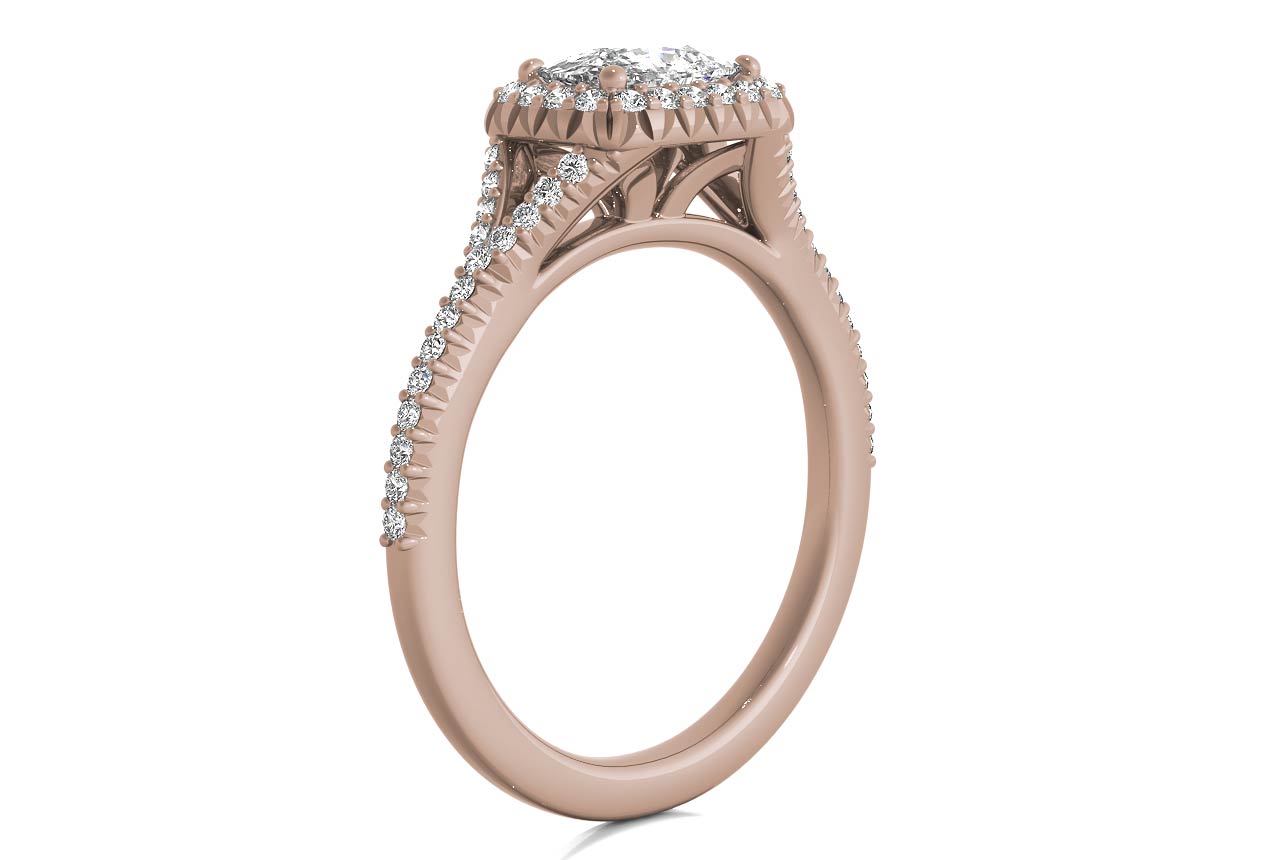 Kate Cushion Cut Lab Grown Diamond 18Kt Rose Gold Engagement Ring - View 2