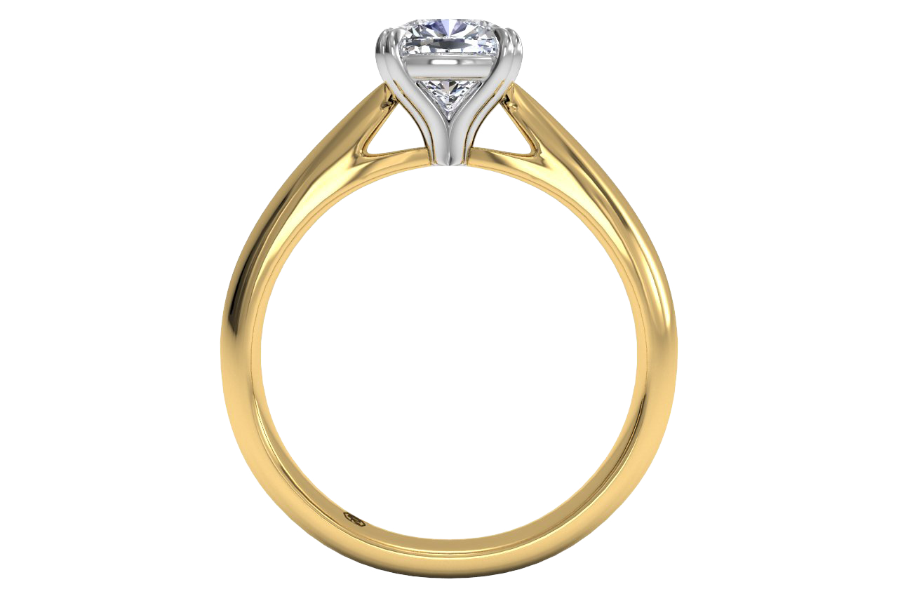Camila Cushion Cut Lab Grown Diamond 18Kt Yellow Gold Engagement Ring - View 3