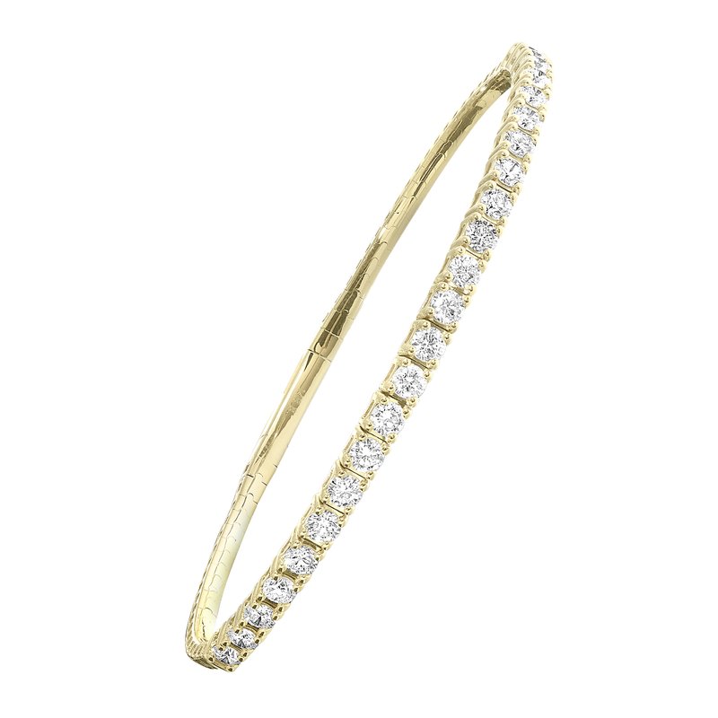 4 Ctw 14Kt Yellow Gold Lab Grown Flexi Bangle