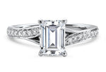 Elise Emerald Cut Lab Grown Diamond Platinum Engagement Ring - View 4