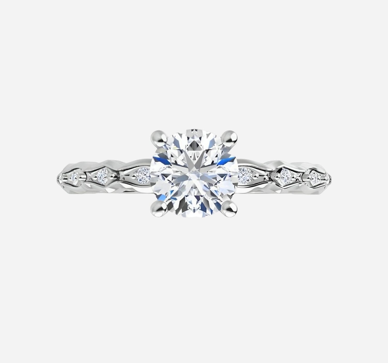 Yellow gold bridal set featuring natural diamonds.