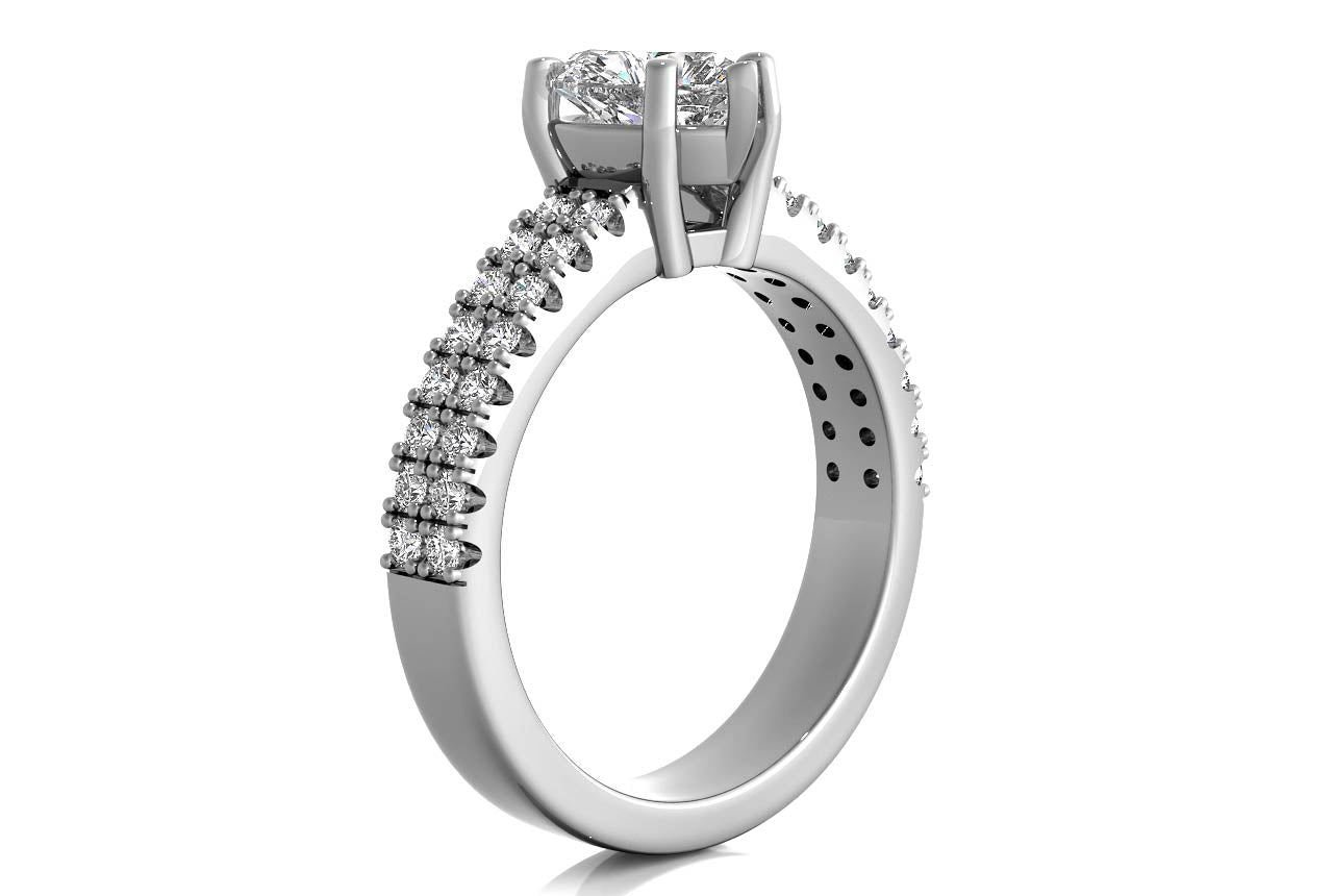 Kayla Heart Cut Lab Grown Diamond 18Kt White Gold Engagement Ring - View 2