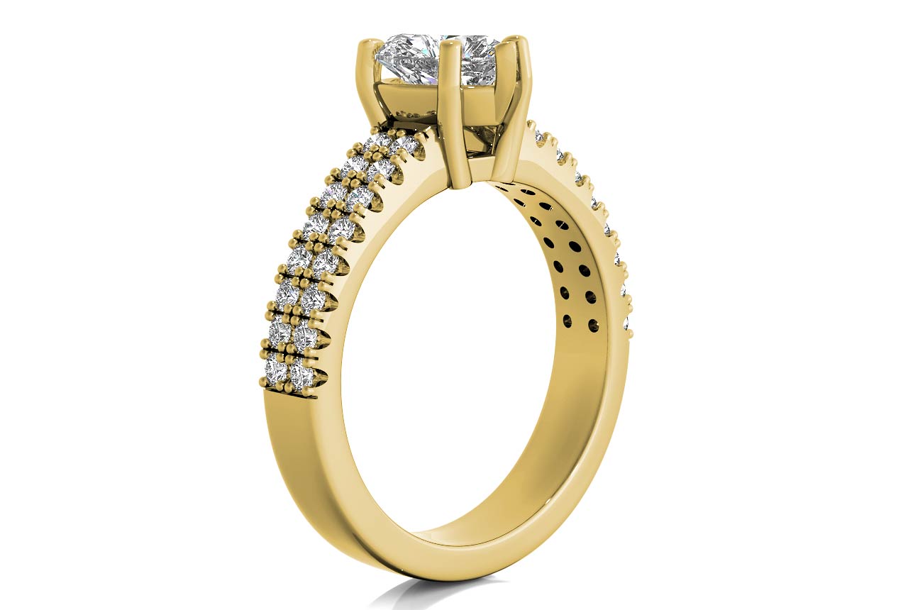Kayla Heart Cut Lab Grown Diamond 18Kt Yellow Gold Engagement Ring - View 2