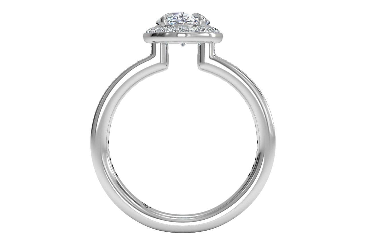 Karen Oval Cut Lab Grown Diamond 18Kt White Gold Engagement Ring - View 2