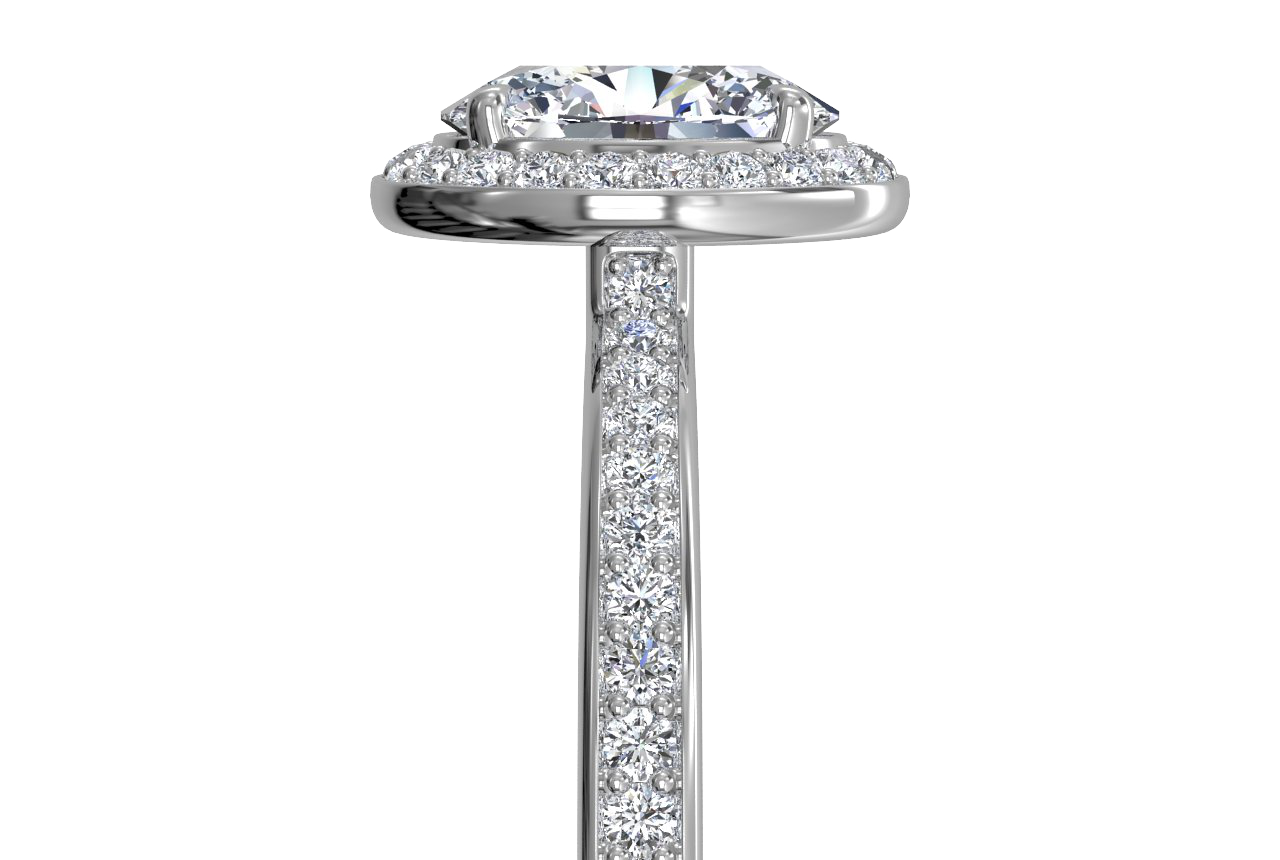 Karen Oval Cut Lab Grown Diamond 14Kt White Gold Engagement Ring - View 3