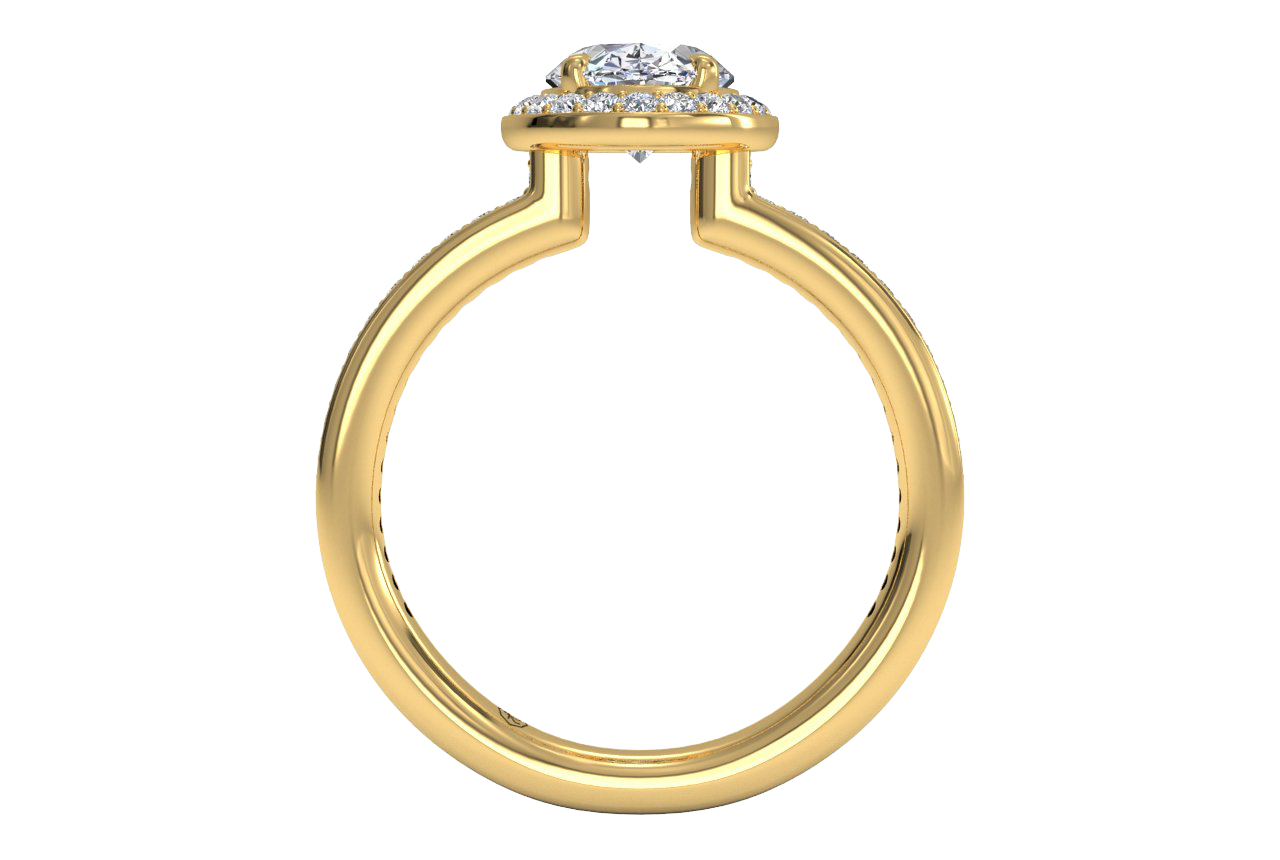 Karen Oval Cut Lab Grown Diamond 18Kt Yellow Gold Engagement Ring - View 2